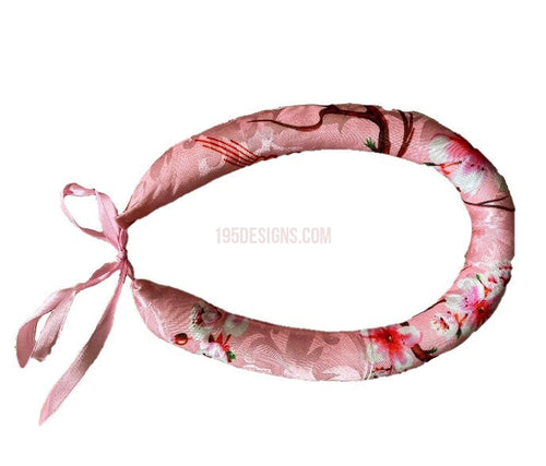 Pink Embroidered Fabric Head Accessory Lunar New Year | Mấn Vải Gấm Tết (not Included dress)