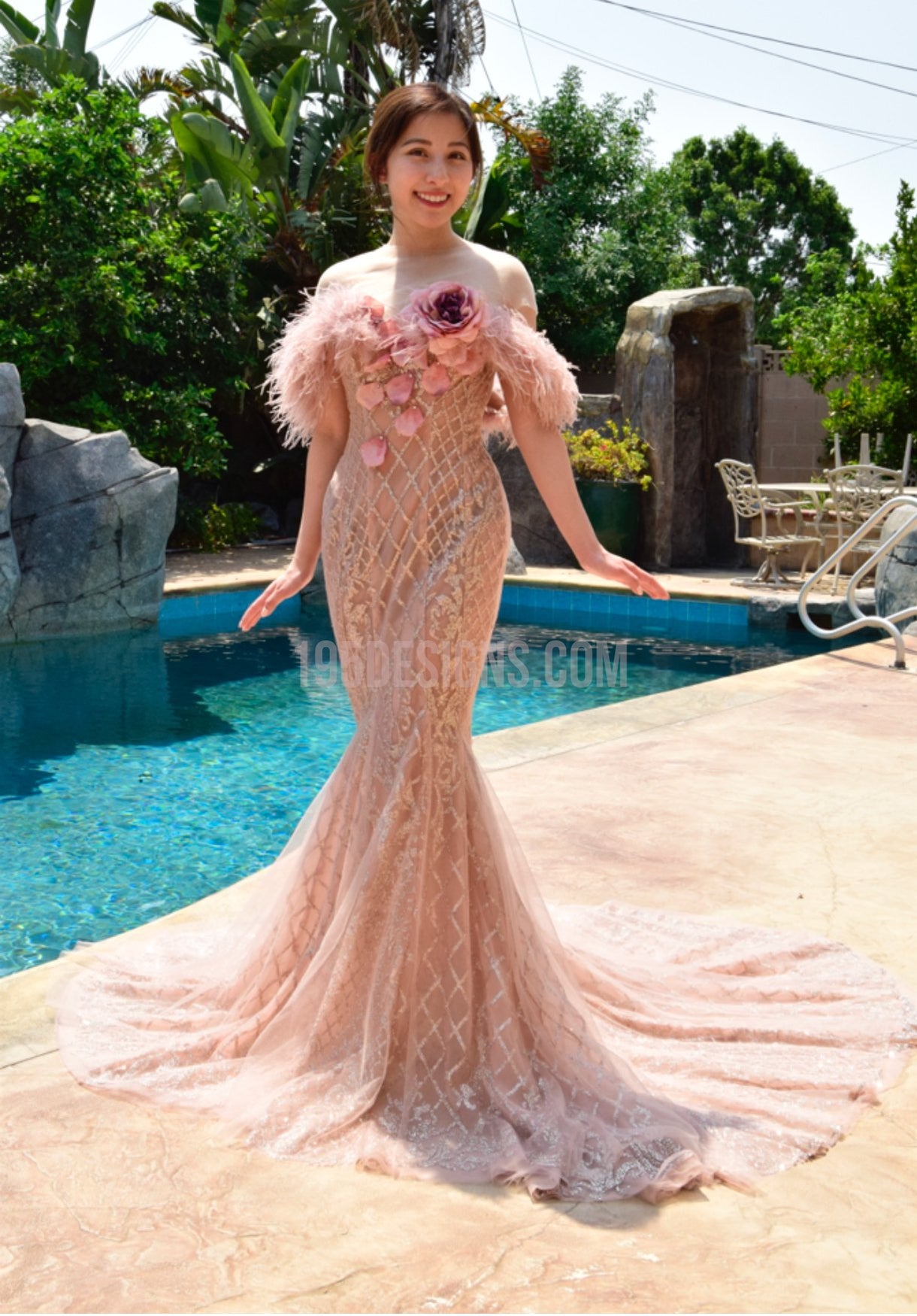 195 Designs Evening Gown - Pink