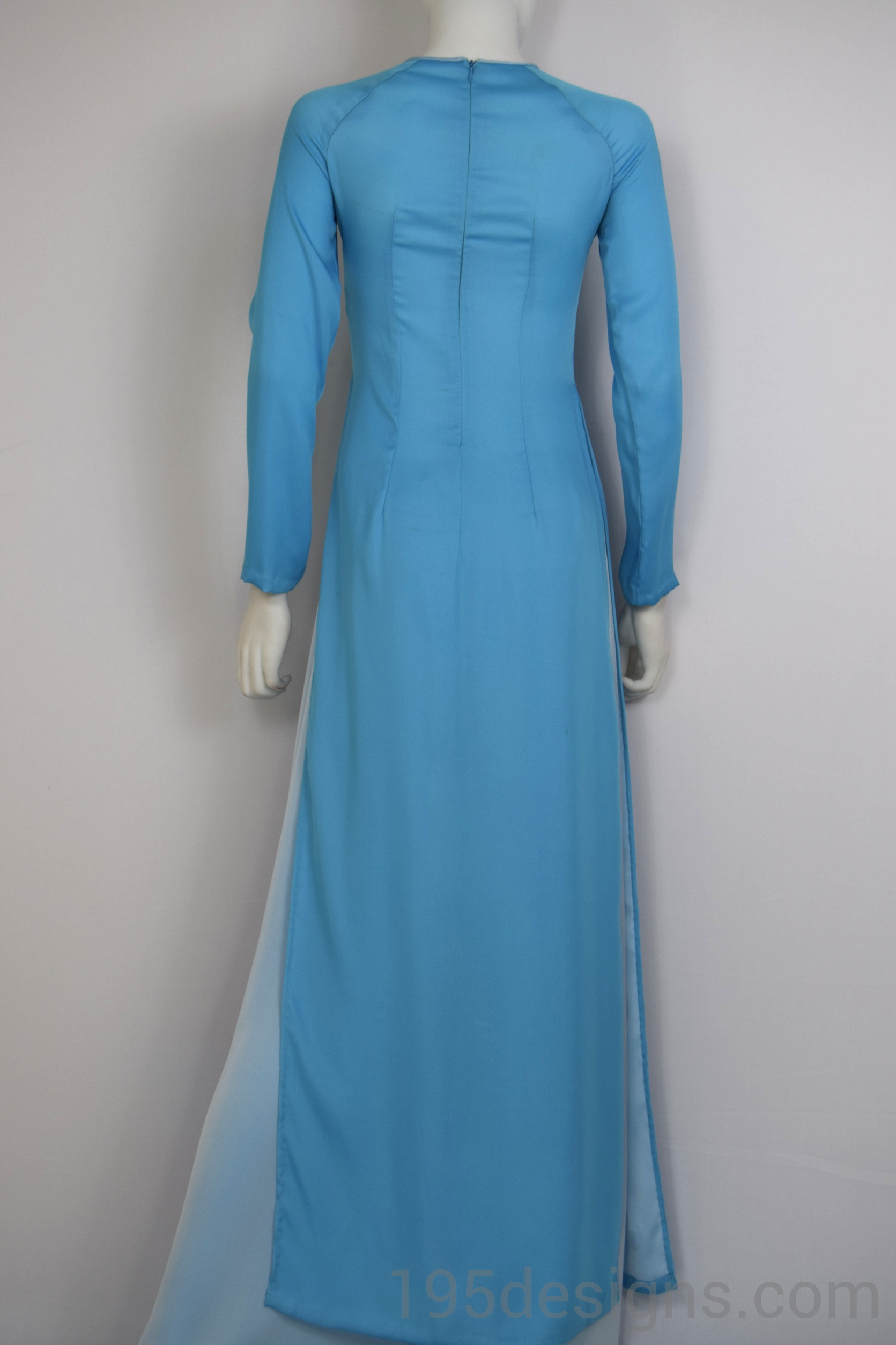 Ao Dai Lụa Thái Tuấn Xanh  | Silk Blue Long Dress