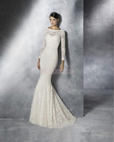 Pronovias White One  Lace Wedding Dress